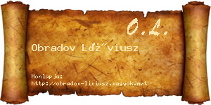 Obradov Líviusz névjegykártya